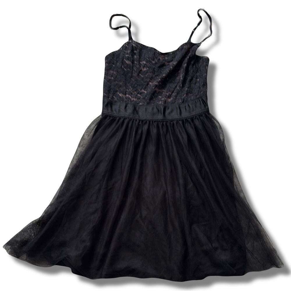 Garage Black Lace Bodice Tulle Mini Dress –Size Small | Y2K Party Fit |